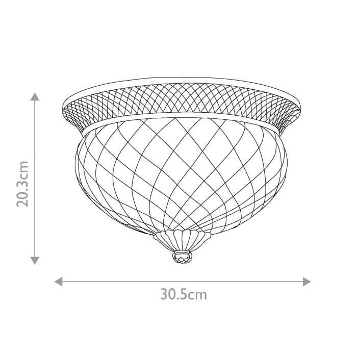 Plantation 2 Light Small Flush - Polished Antique Nickel
