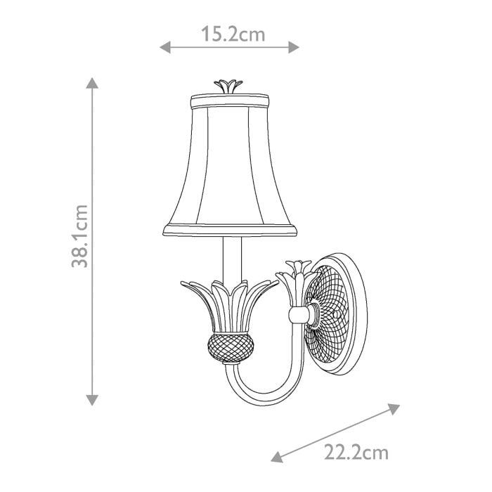 Plantation 1 Light Wall Light - Pearl Bronze