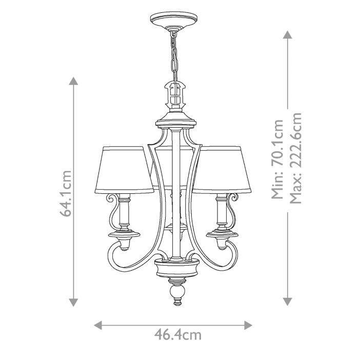 Plymouth 3 Light Chandelier - Olde Bronze