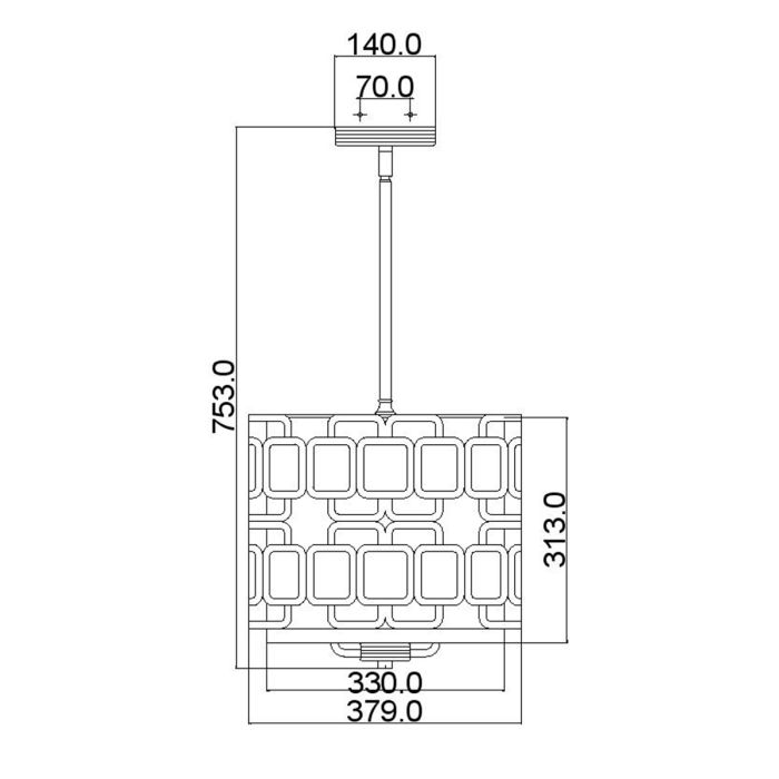 Sabina 3 Light Pendant - Silver Leaf