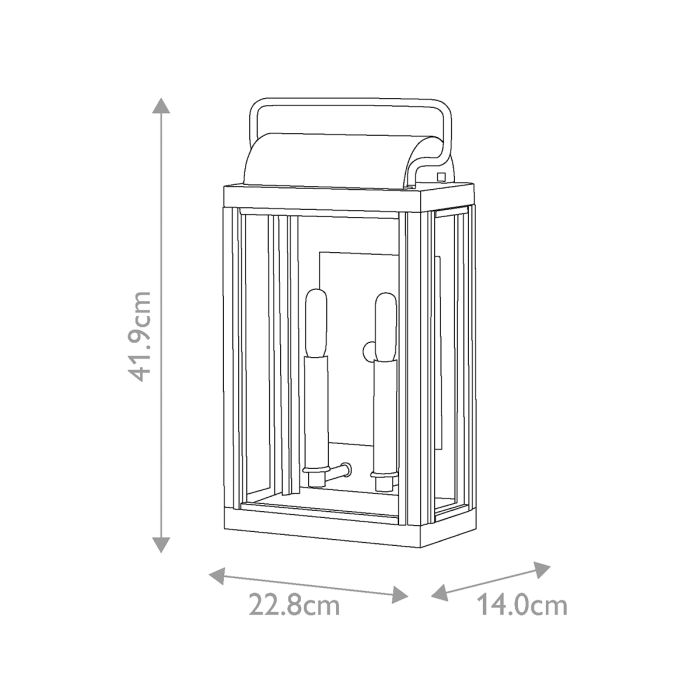 Sag Harbor 2 Light Medium Wall Lantern - Black