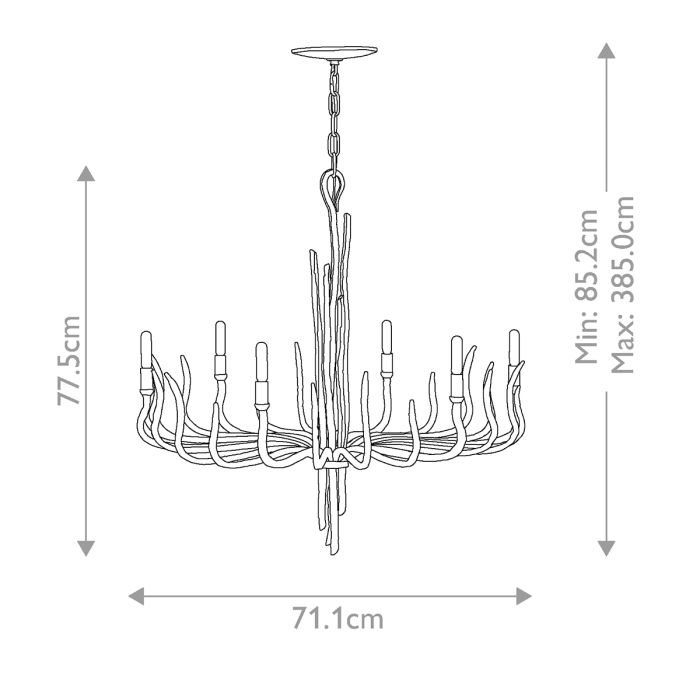 Spyre 6 Light Chandelier - Metallic Matte Bronze