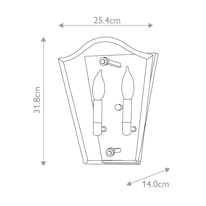 Wingate 2 Light Wall Light - Polished Antique Nickel