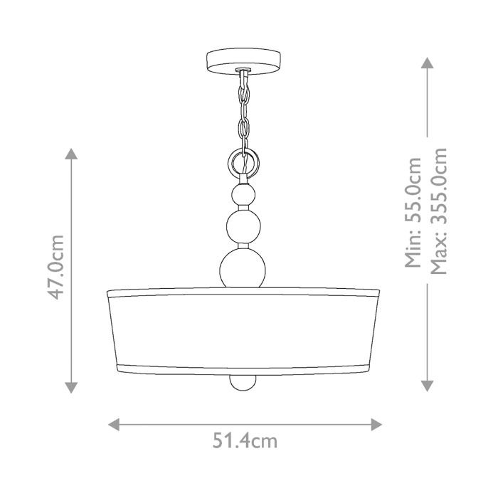 Zelda 3 Light Pendant - Vintage Brass