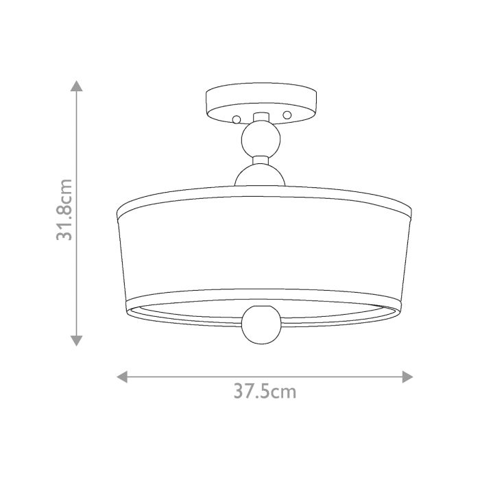 Zelda 3 Light Semi-Flush - Polished Nickel