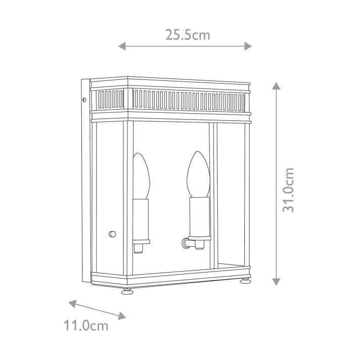 Holborn 2 Light Medium Half Lantern - Polished Brass