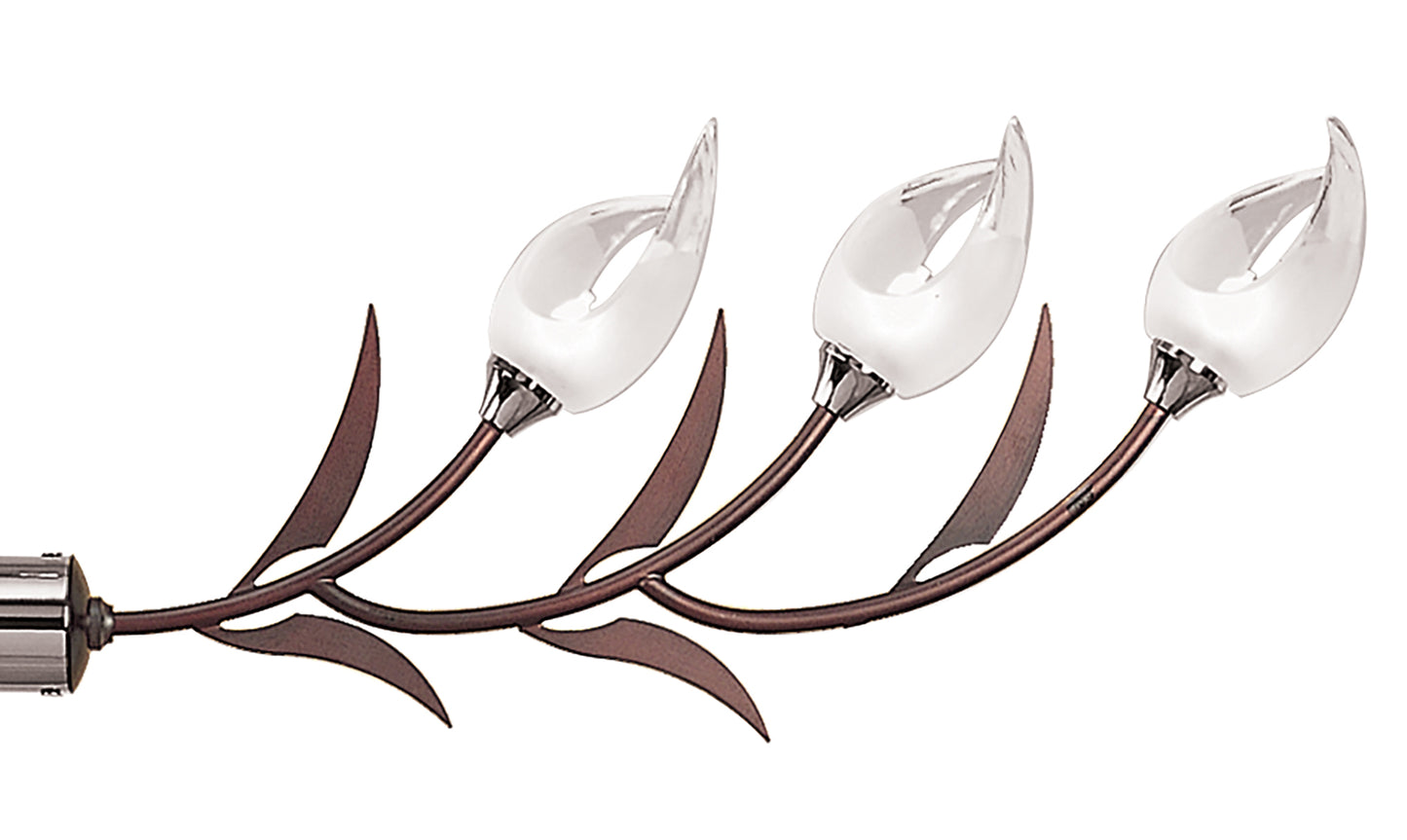 Holland Telescopic Linear Pendant Line 6 Light G9, Polished Chrome, Wenge by Mantra