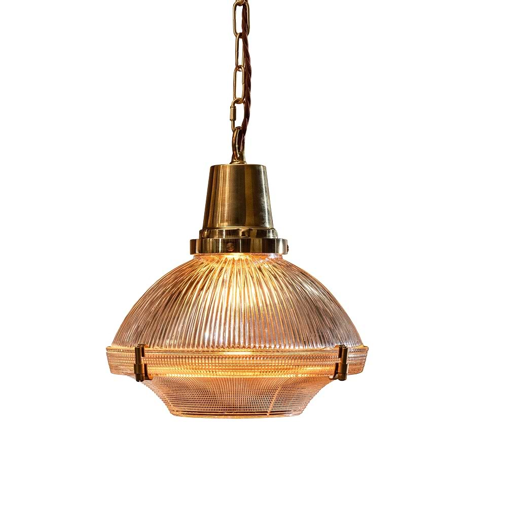 Soho Lighting Hollen Polished Brass Brimmed Dome Pendant Light - The Schoolhouse Collection