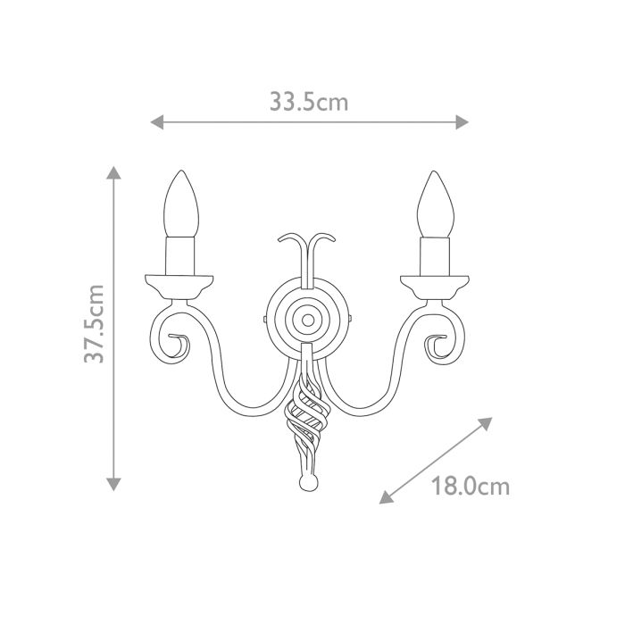 Harlech 2 Light Wall Light - Black