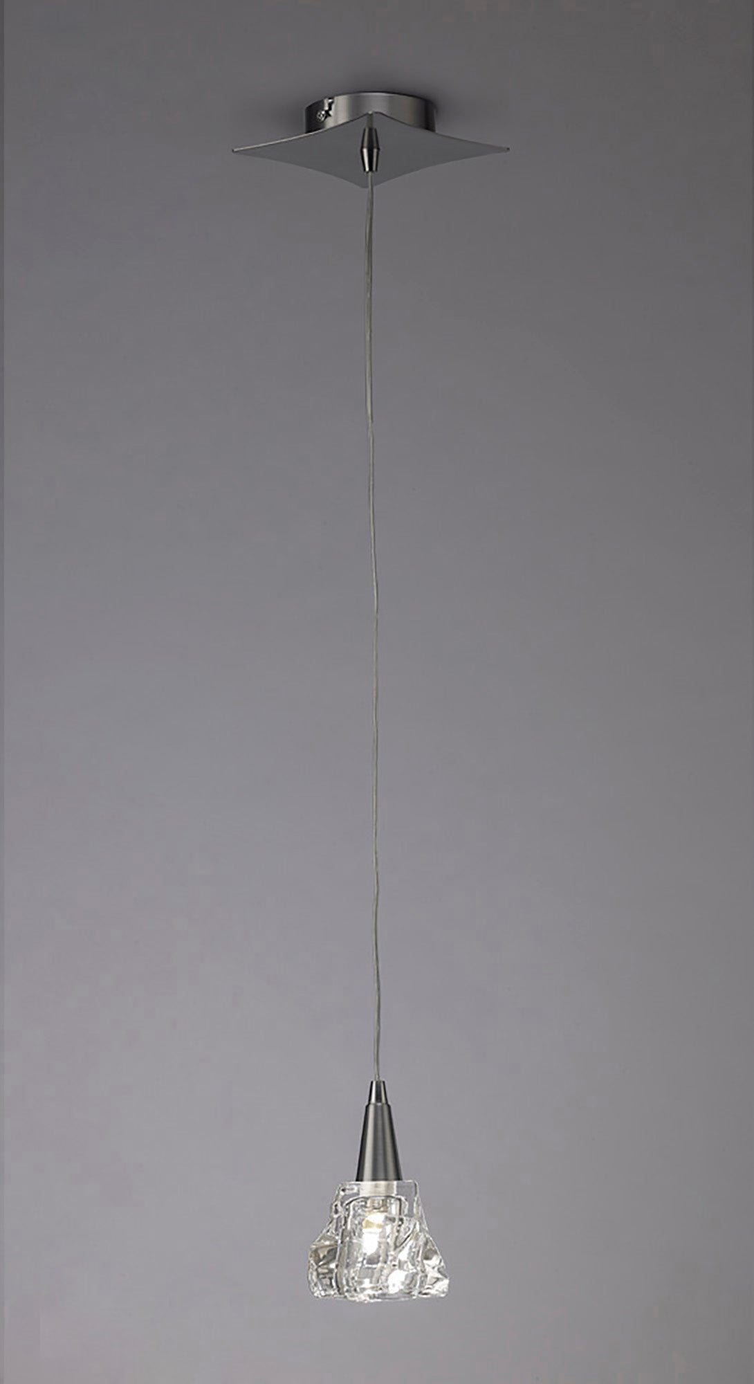 Iku Pendant 1 Light G9, Satin Nickel by Mantra