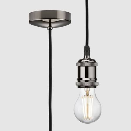 1.8m E27 Vintage Pendant Set - Black Nickel - 8271LBN