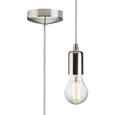 1.8m E27 Vintage Pendant Set - Brushed Chrome - 8271LBC