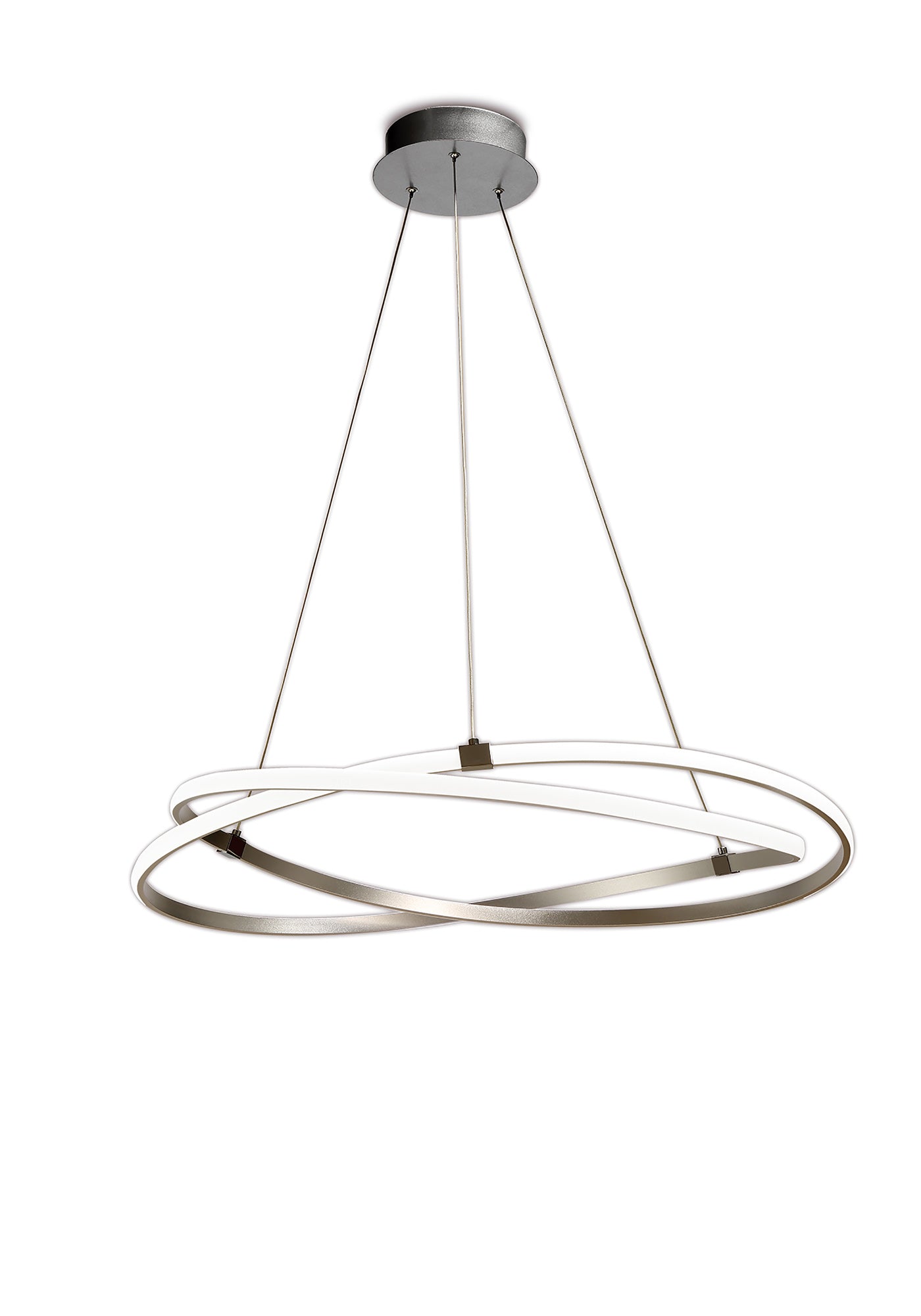 Infinity Pendant 60W LED 3000K, 4500lm, Dimmable Silver/Polished Chrome/White Acrylic, 3yrs Warranty by Mantra