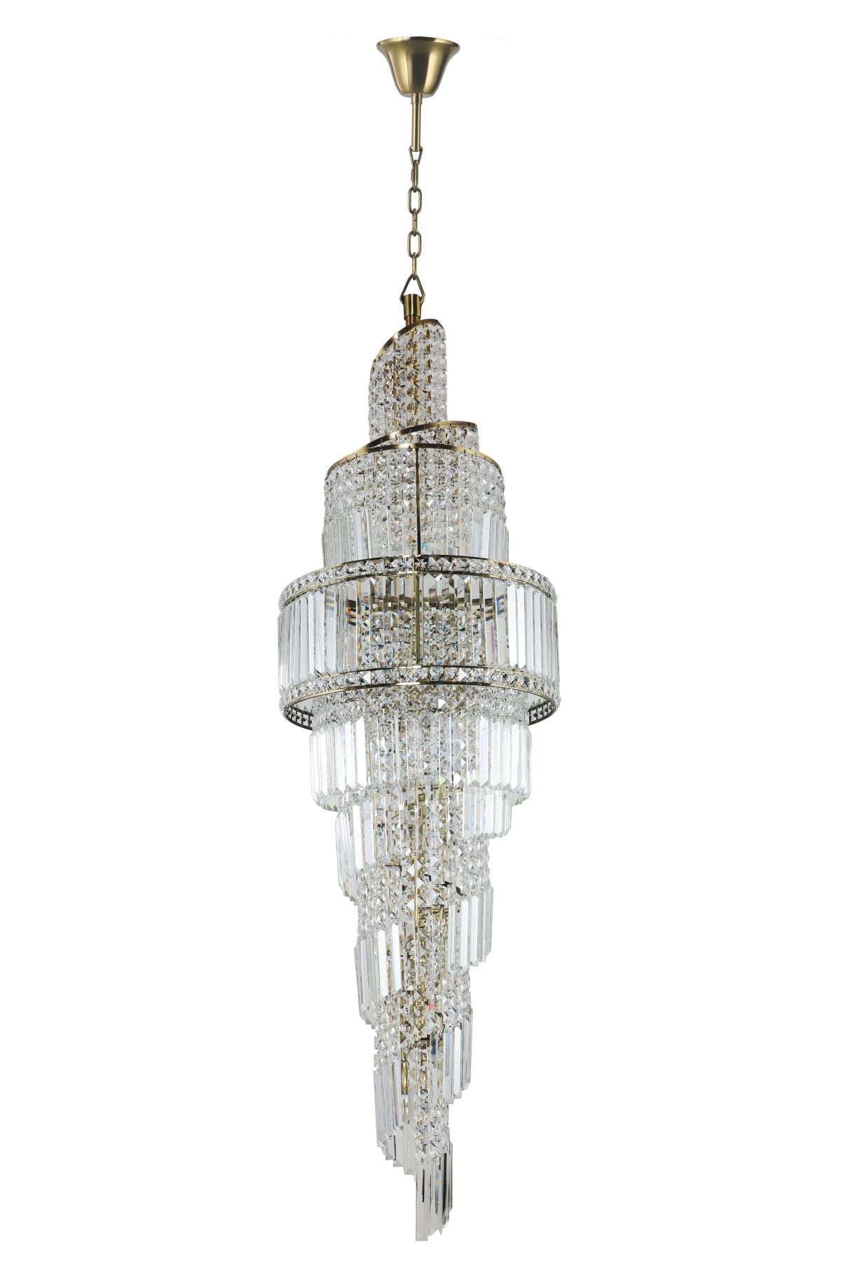 ISLA 21 Light Antique Brass with Crystal Pendant