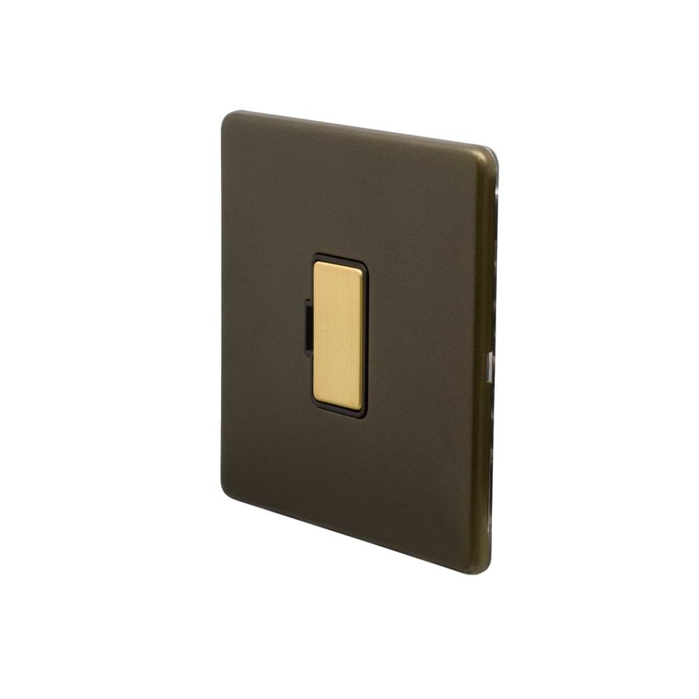 Soho Lighting Bronze & Brushed Brass 13A Unswitched Fused Spur (FCU) Black Inserts Screwless