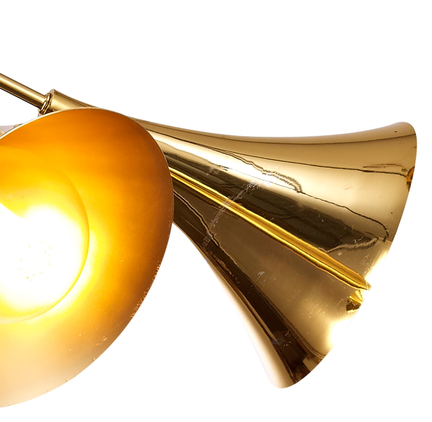 Jazz Pendant, 88cm Round, 6 x E27 (Max 20W), Polished Gold by Mantra