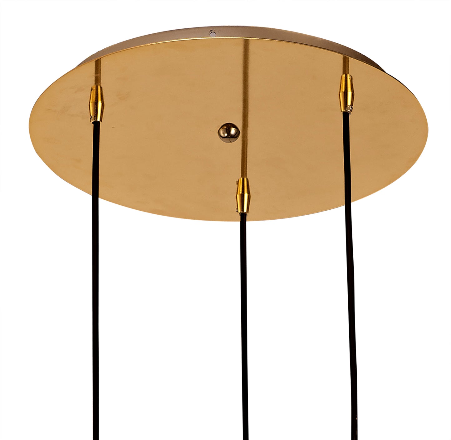 Jazz Pendant, 44cm Round, 3 x E27 (Max 20W), Polished Gold by Mantra
