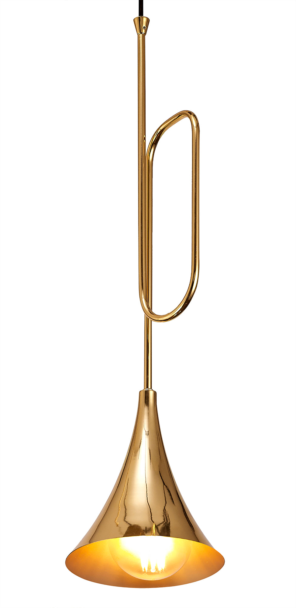 Jazz Pendant, 44cm Round, 3 x E27 (Max 20W), Polished Gold by Mantra