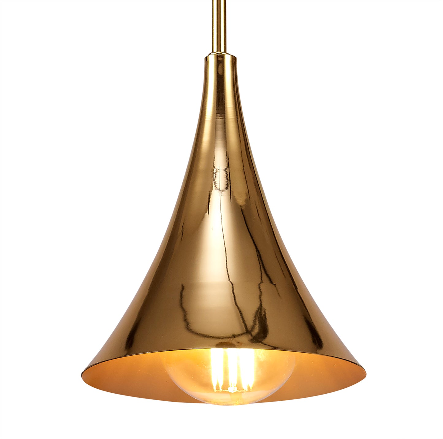 Jazz Pendant, 1 x E27 (Max 20W), Polished Gold, 1 Year Warranty by Mantra