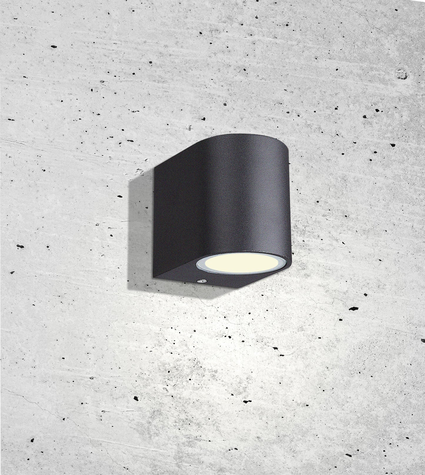 Kandanchu Short Round Ceiling Spotlight, 1 x GU10, IP54, Sand Black, 2yrs Warranty by Mantra