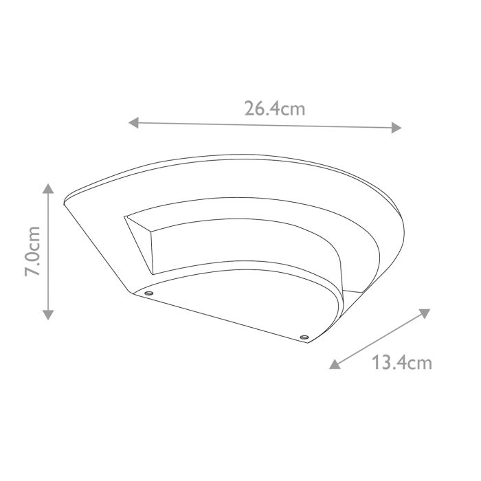 Kasper 1 Light Small Wall Light - Graphite