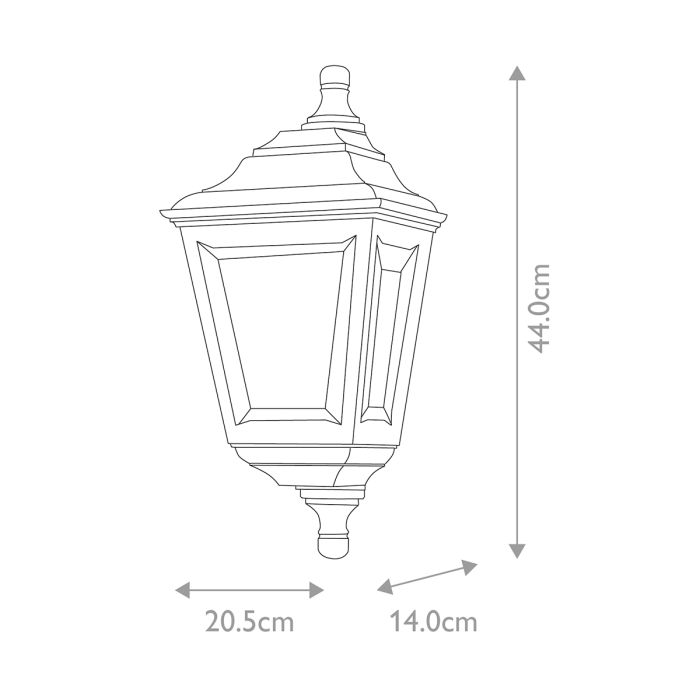 Kerry 1 Light Flush Wall Lantern - Black