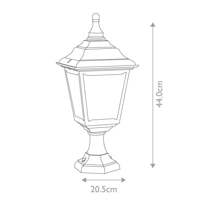 Kerry 1 Light Pedestal / Porch - Black