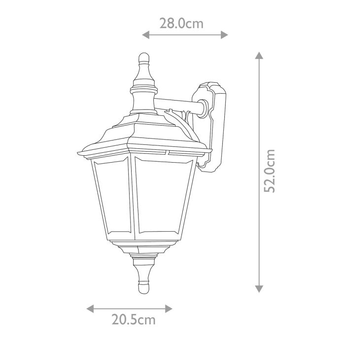 Kerry 1 Light Wall Lantern - Black