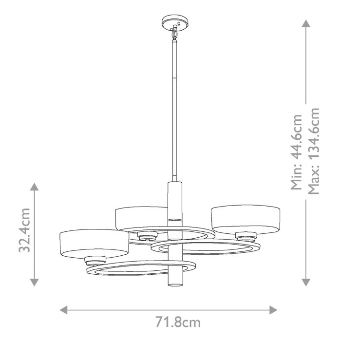 Aleeka 3 Light Chandelier - Classic Pewter