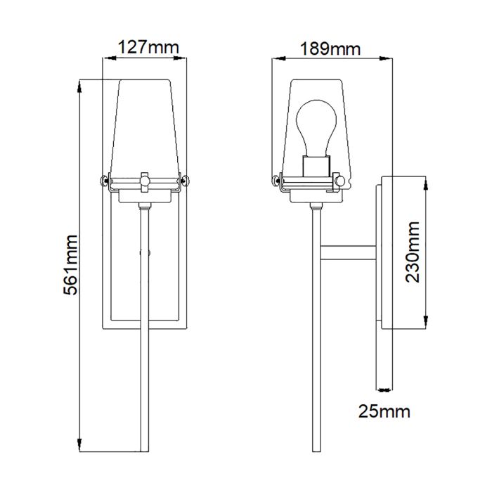 Alton 1 Light Wall Light - Brushed Brass