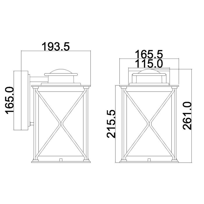 Argyle 1 Light Small Outdoor Wall Light - Weathered Zinc