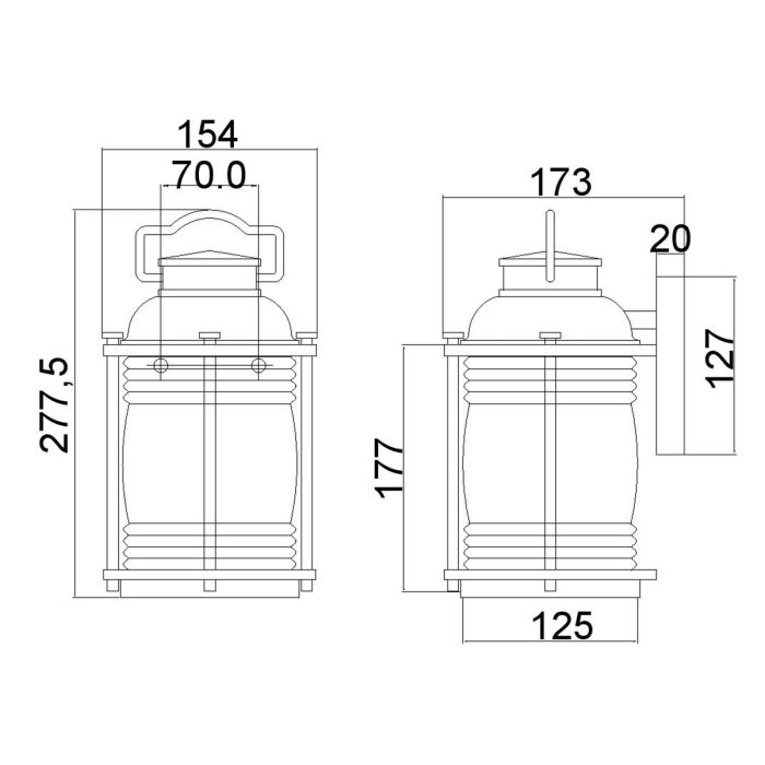 Ashland Bay 1 Light Small Wall Lantern - Weathered Zinc