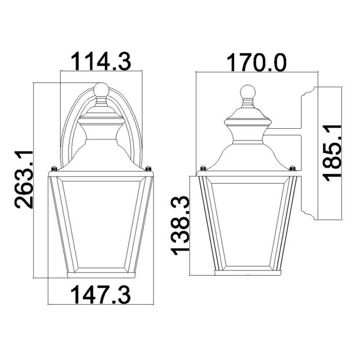 Bay Shore 1 Light Small Outdoor Wall Light - Polished Brass