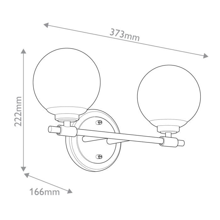 Benno 2 lt Wall Light - Black & Champagne Bronze