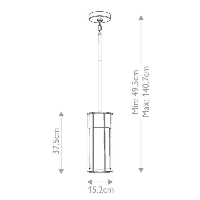 Camillo 1lt Outdoor Pendant - Painted Natural Brass