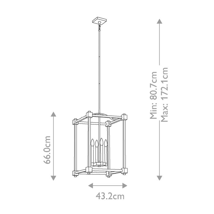 Cayden 4 Light Large Pendant - Natural Brass
