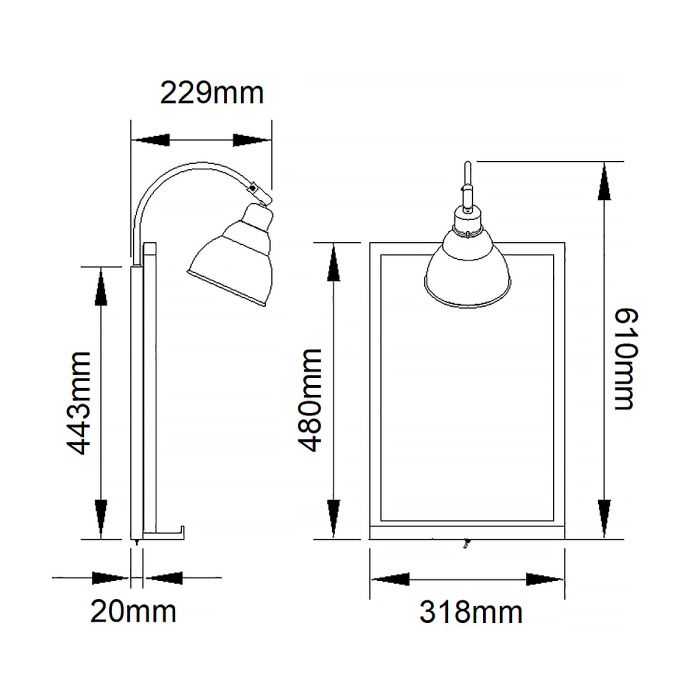 Chalkboard 1 Light Wall Light - Weathered Zinc