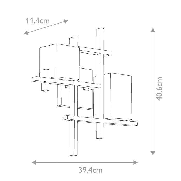 City Lights 2 Light Wall Light - Classic Pewter