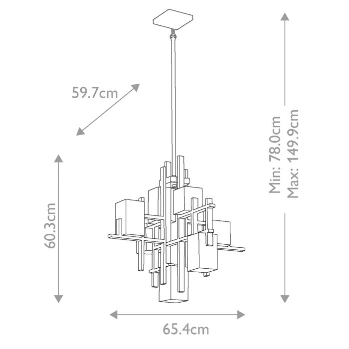 City Lights 7 Light Chandelier - Classic Pewter