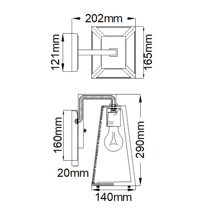 Delison 1 Light Wall Lantern - Small - Rubbed Bronze