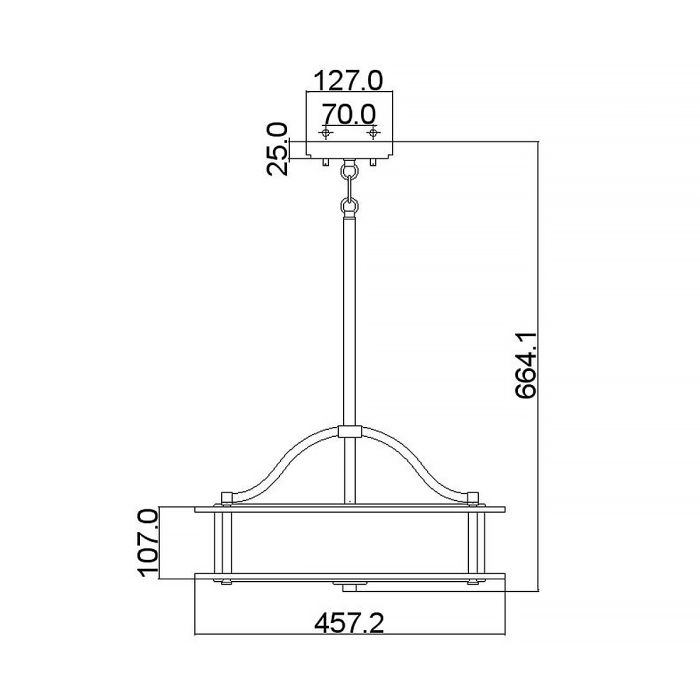 Emory 3 Light Pendant / Semi-Flush - Olde Bronze