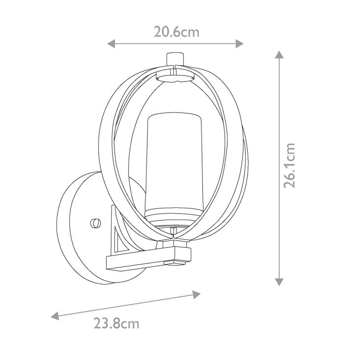 Grand Bank 1 Light Outdoor Wall Light - Distressed Antique Grey & Brushed Aluminium