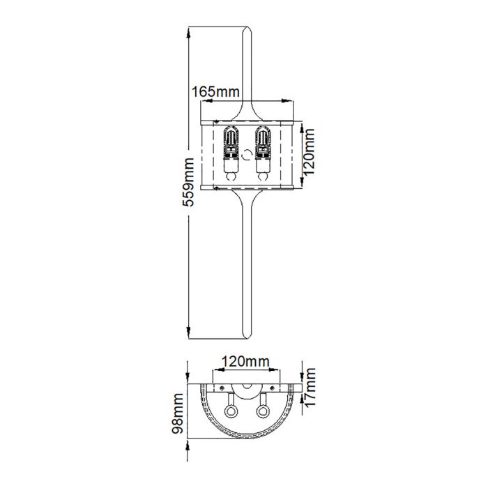 Mona 2 Light Small Wall Light - Polished Brass
