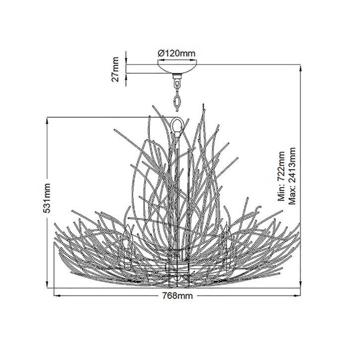 Organique 6 Light Chandelier - Olde Bronze