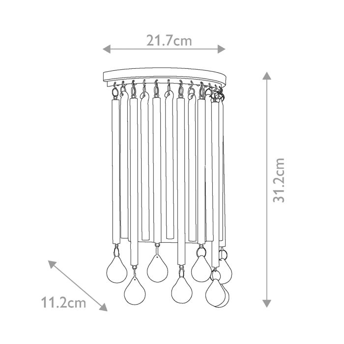 Piper 2 Light Wall Light - Polished Chrome