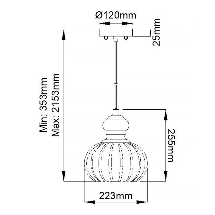 Riviera 1 Light Pendant - A - Brushed Nickel