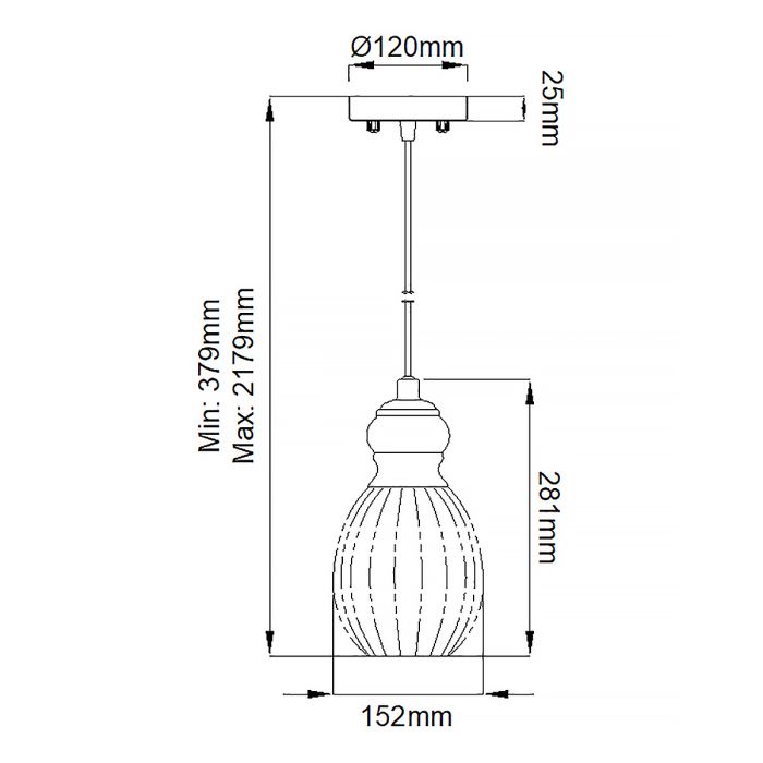 Riviera 1 Light Pendant - C - Brushed Nickel