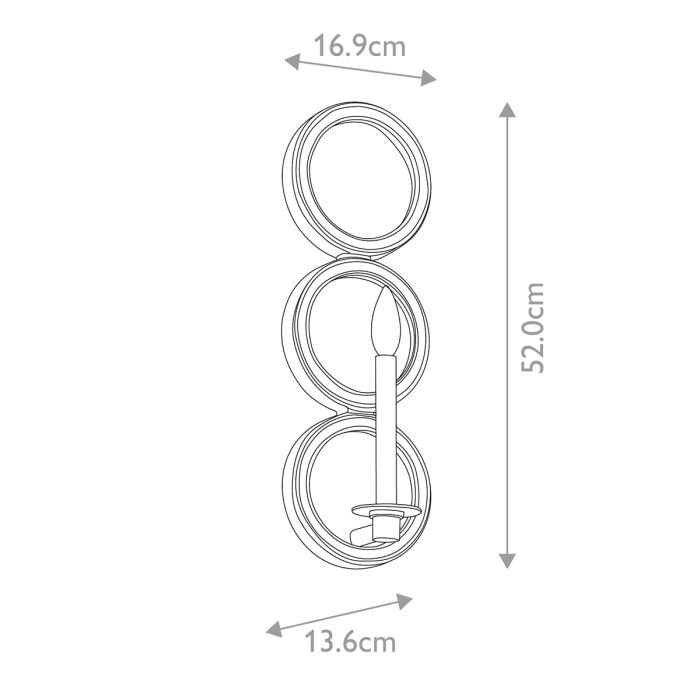 Rosalie 1 Light Wall Light - Sterling Gold