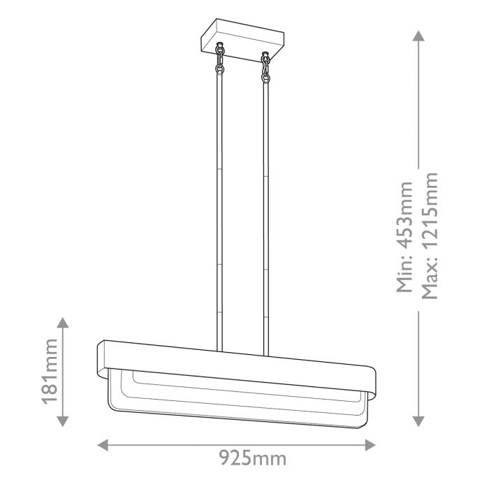 Serene 2 lt LED Chandelier - Natural Brass