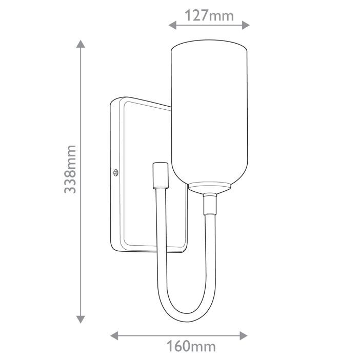 Solia 1 lt Wall Light in Champagne Bronze with black accent - Champagne Bronze & Black